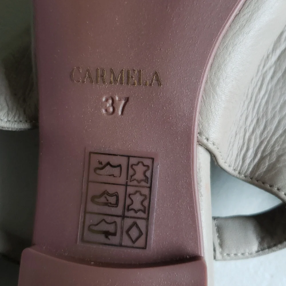 Carmela Women's Chic Beige Pointed Toe Slingback Flat Leather Loafers. NWT - Picture 14 of 14